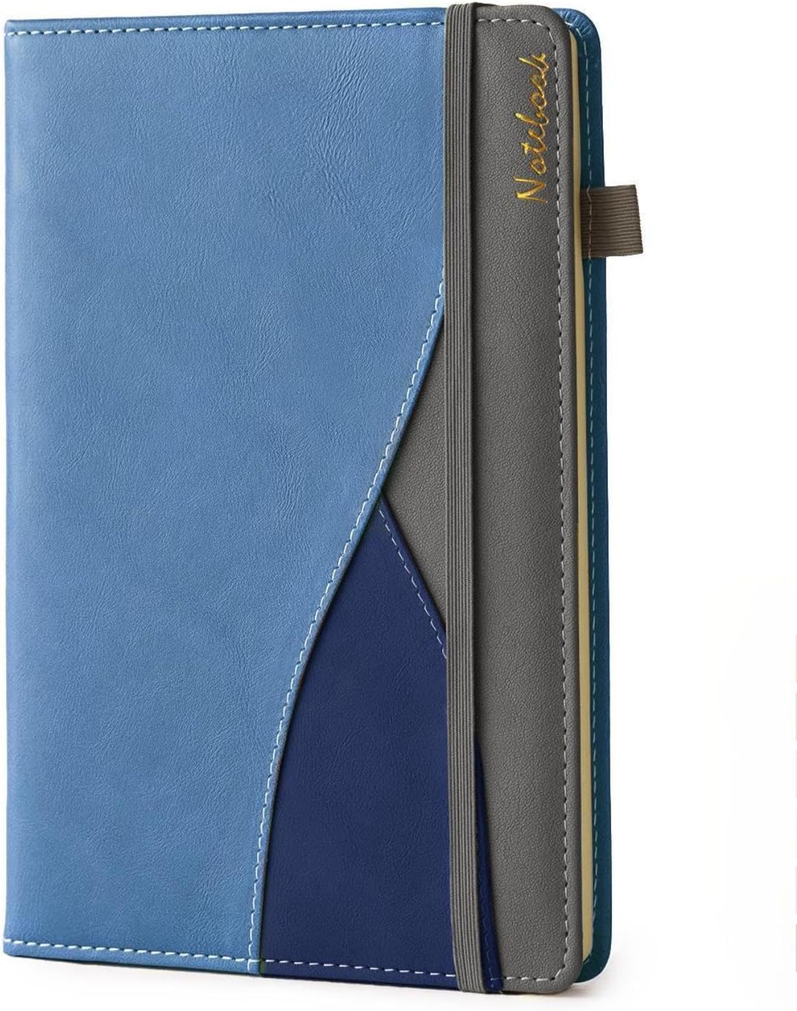 Lined Journal Notebook, Medium A5 College Ruled Notebook, 188 Numbered Pages Work Notebook with Pocket, 100GSM Thick Paper, Hardcover Vegan Leather Journal for Women Men School Office, Navy