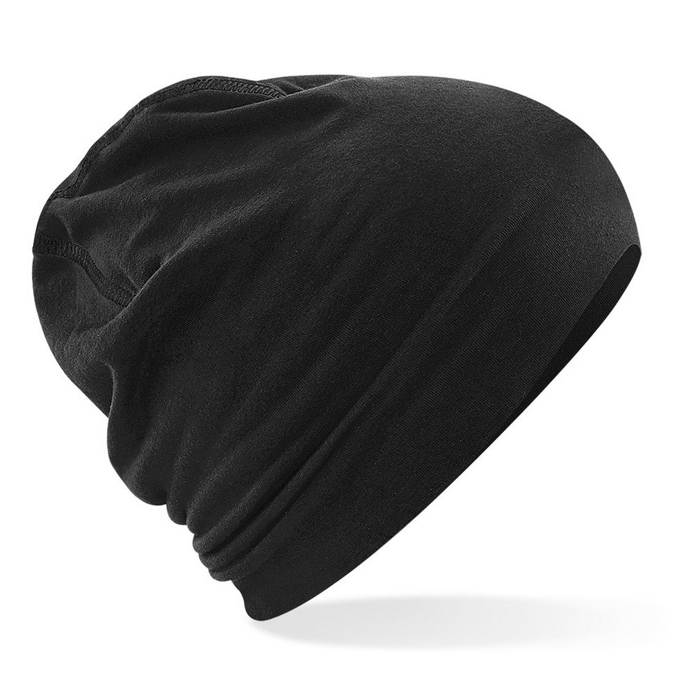 Beechfield - Double Layer Knit - Hemsedal Cotton Beanie - Black/Black