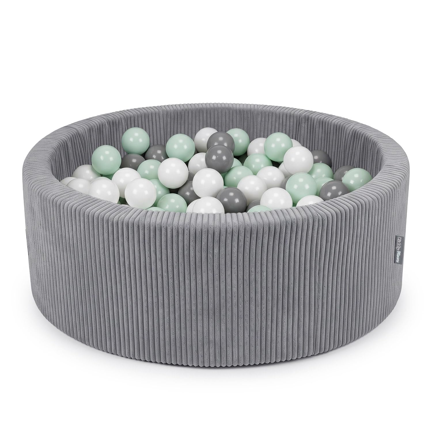 KiddyMoon Ball Pit For Baby And Toddler, Soft Play Ball Pit, 90 X 30 Cm With 200 Balls, Soft Foam Ball Pool, Ribbed Washable Cover