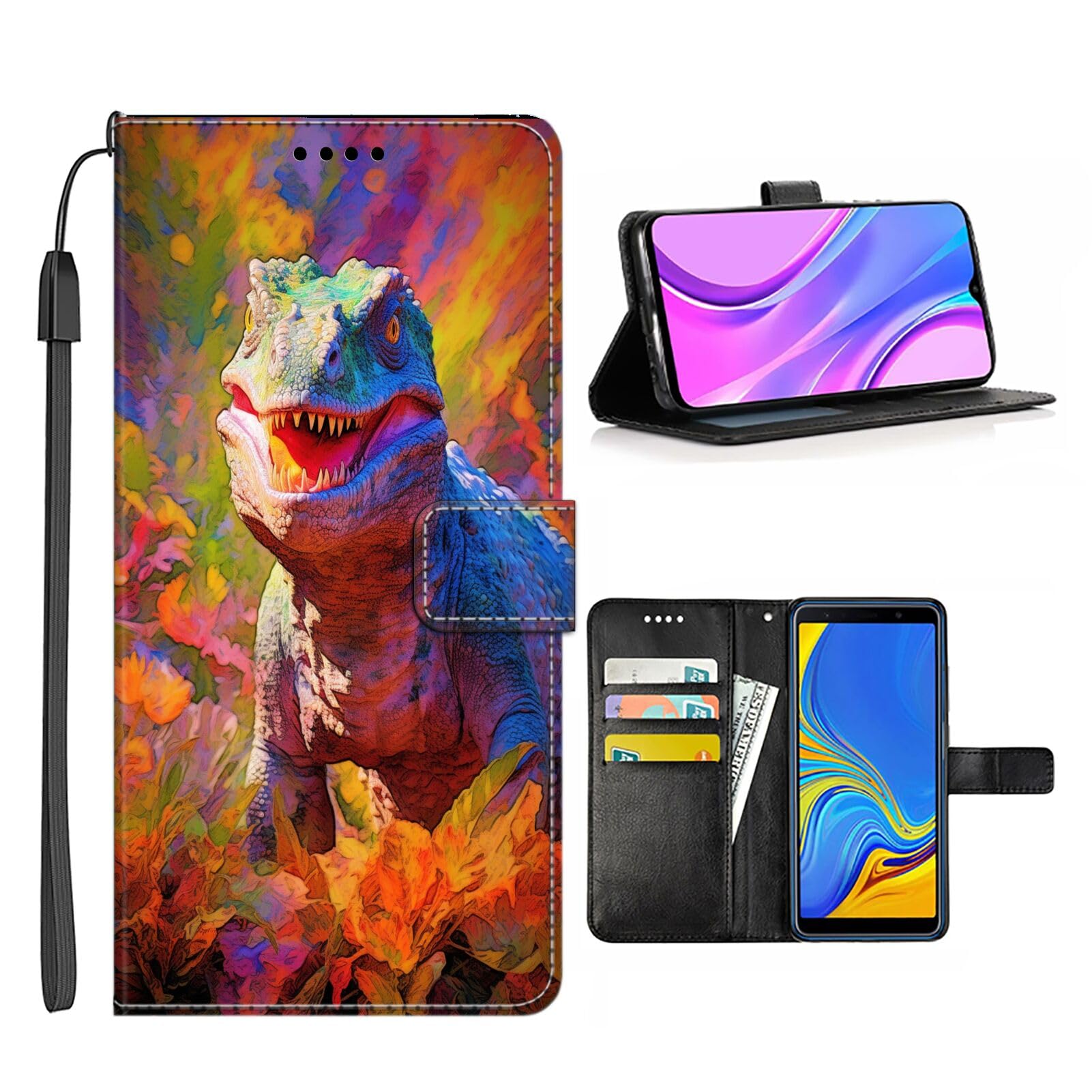 DAFEI Wallet Case for Samsung Galaxy S21 Ultra with Dinosaur-aa1571 Pattern PU Leather Flip Folio ID&Credit Cards Pocket Lanyard