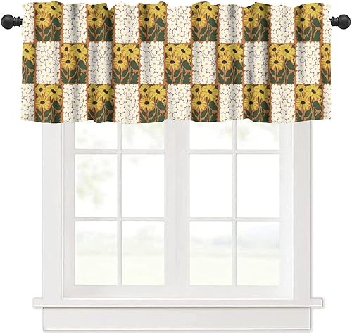 Miniatura 35 de Cenefa de cortina de cocina con diseño de arcoíris retro de los años 60 y 70, diseño de dibujos animados, estilo bohemio, floral, estilo bohemio,