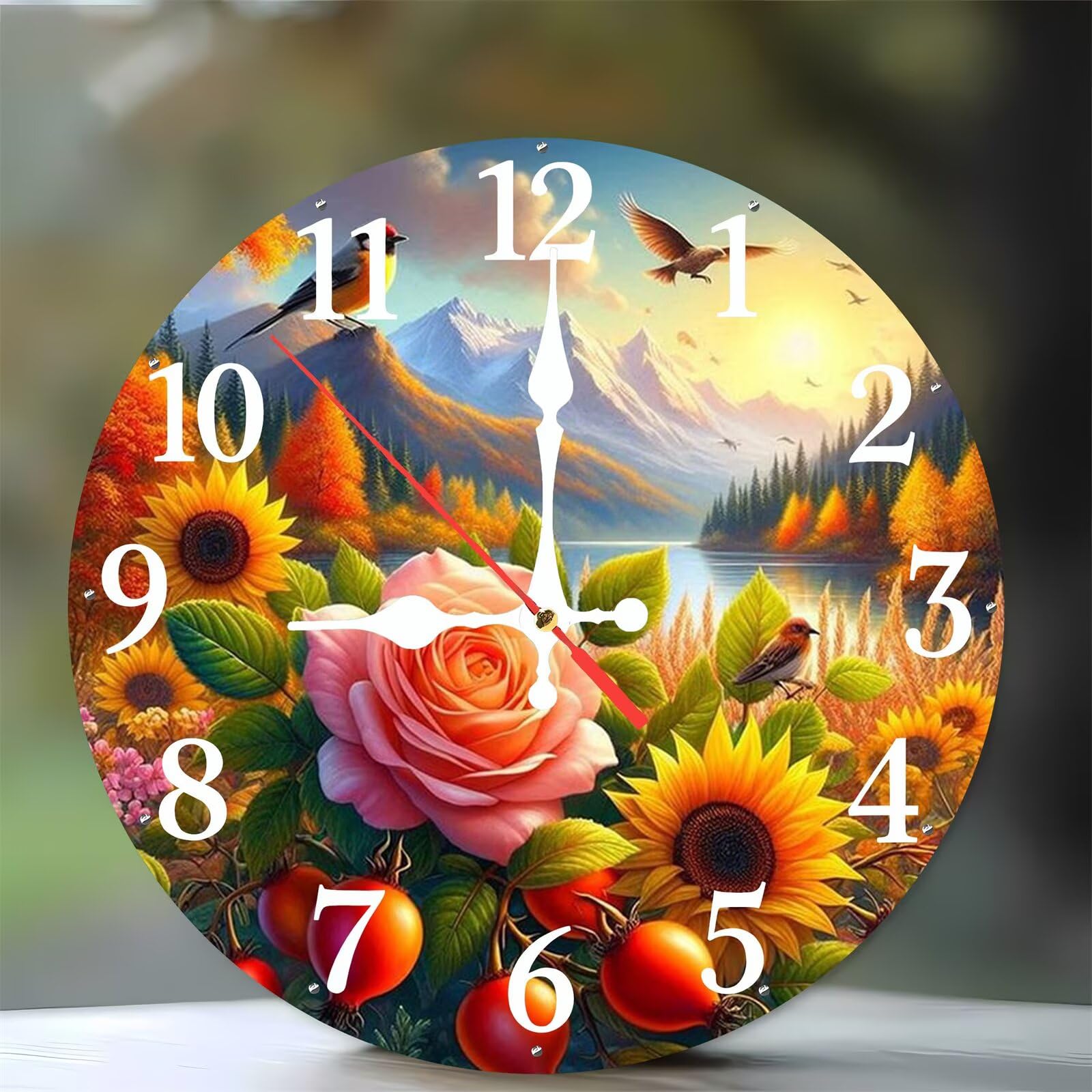 Horloge murale motif paysage floral un cadeau idéal pour une crémaillère