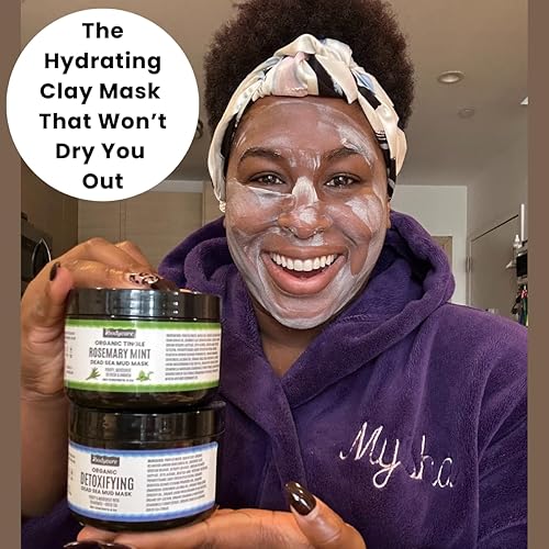 Miniatura 10 de Máscara de barro desintoxicante orgánica del Mar Muerto Una Arcilla Mineral Batida Una Onagra Onagra Jojoba Rosa Mosqueta y Aceites de linaza Un Té