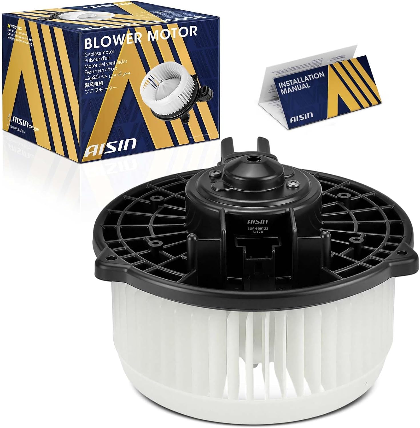 AISIN AFTERMARKET BLMH-00122 HVAC Blower Motor with Wheel Assembly - Compatible with Honda Odyssey 2005-2010, Ridgeline 2006-2007, Acura RL 2005-2012