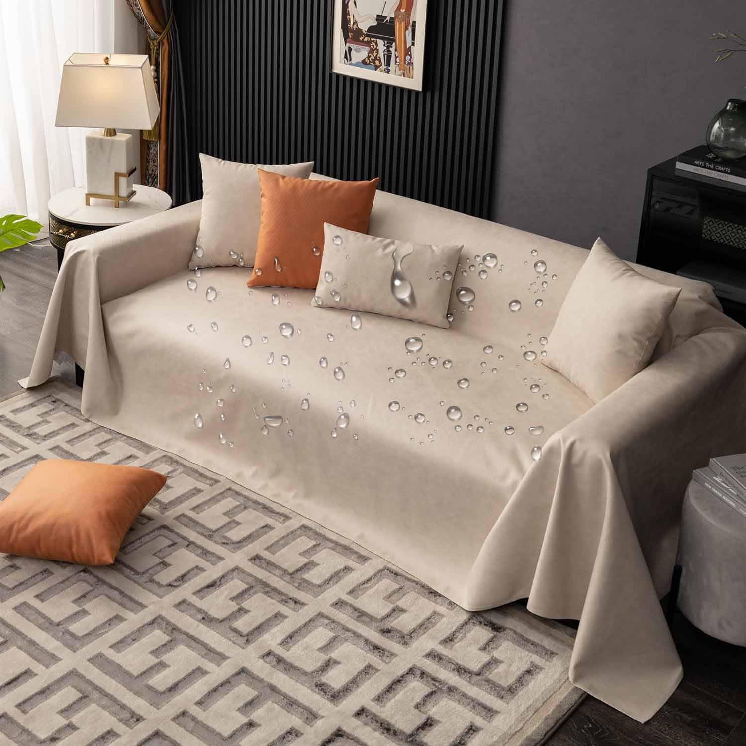 Plaid Sofa Large Waterproof, Blankets for Large Sofas, Non-Slip Sofa Cover Scratches Cats, Large Sofa Blanket Multipurpose Bedspread for Sofas (#138,30x50pillowcase)