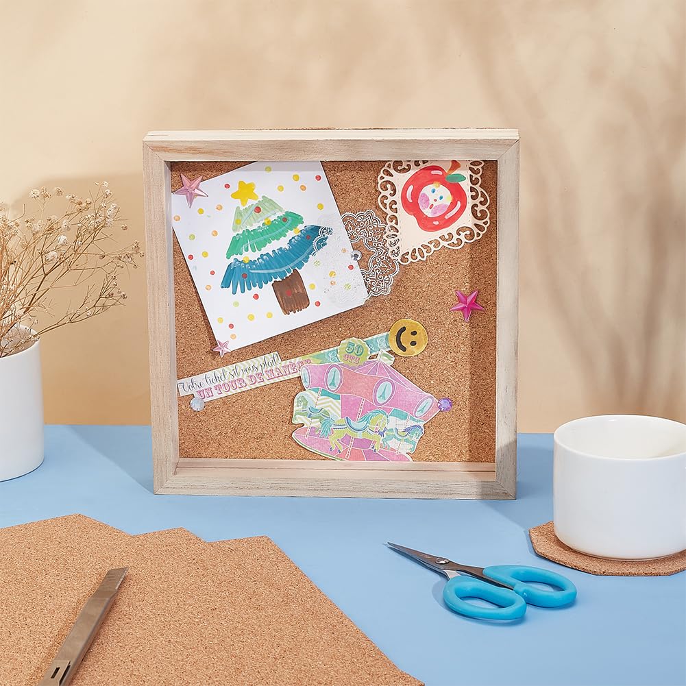 Blisstime - 30 Fogli Di Sughero Autoadesivi, 10x10 Cm, Per Sottobicchieri Fai Da Te, Lavoretti E Decorazioni