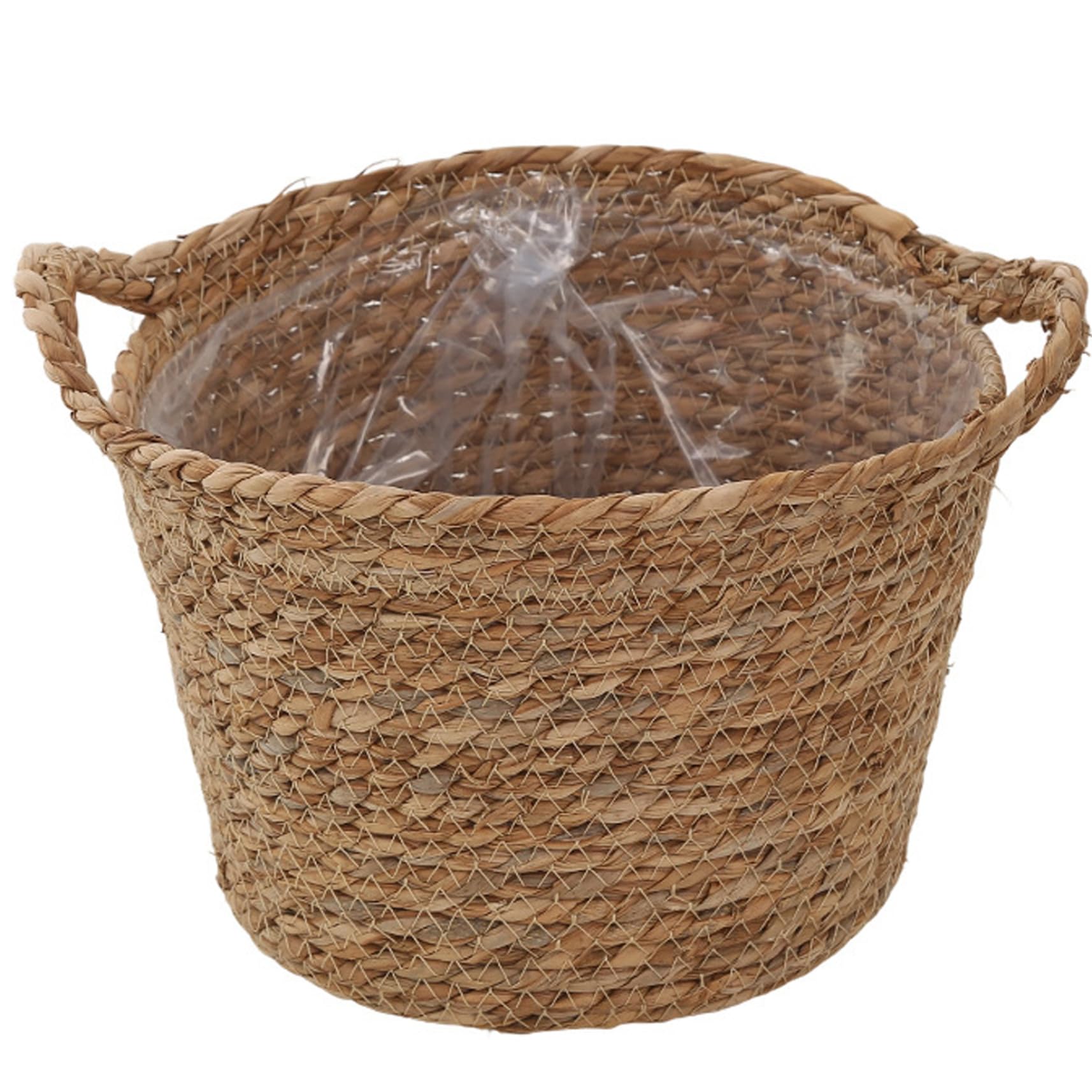 Qoidrfofse Wicker Planter Basket, Natural Rattan Planter with Handles & Waterproof Liner, Decorative Basket for Indoor Plants & Home Decor