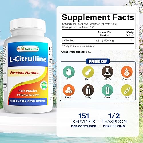Miniatura 2 de Best Naturals L-citrulina en polvo 8 oz (8 onzas (paquete de 1))