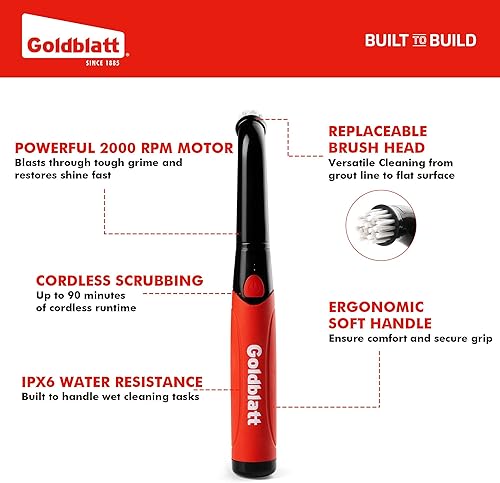 Miniatura 2 de Goldblatt Limpiador eléctrico giratorio inalámbrico, limpiador eléctrico con luz indicadora de batería, IPX6 impermeable, cepillo de limpieza