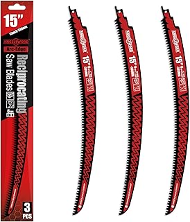 ANGELSWORD 15 Inch Arc Edge Reciprocating Saw Blade, 6TPI Wood Pruning Saw Blades for