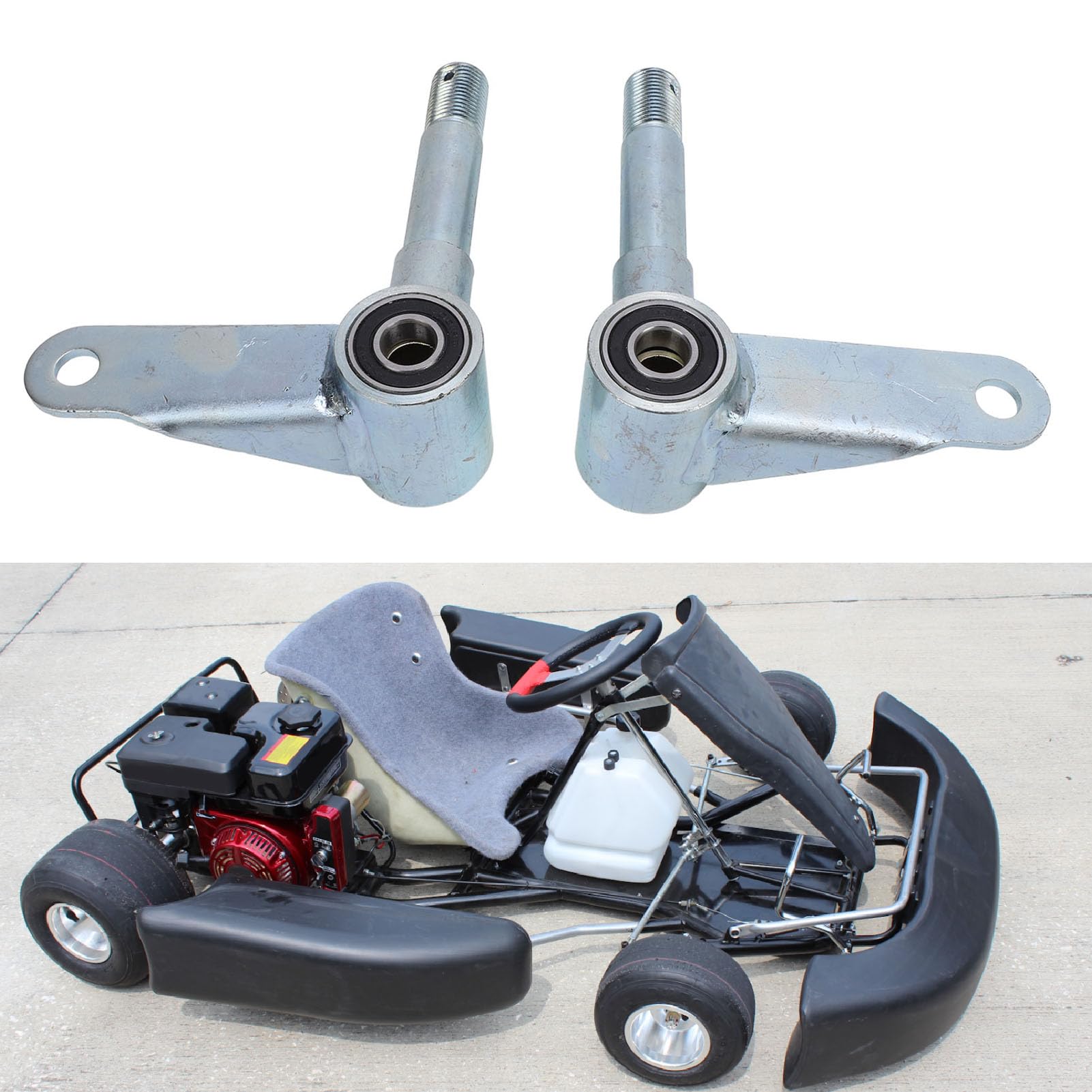 SIXRUN Eje de volante Go Kart con acero de aleación de alta resistencia para quad UTV 110, 125, 150, 200, 250, aumenta la seguridad y la estabilidad, fácil instalación