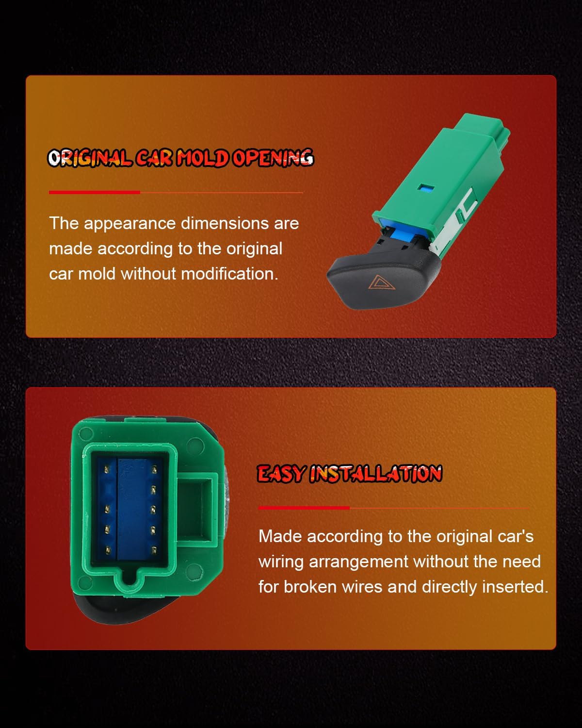 OE 10308098 10348937 10359031 10423330 10435570 10440206 Hazard Warning Switch Compatible with 2000-2005 for Chevrolet Impala