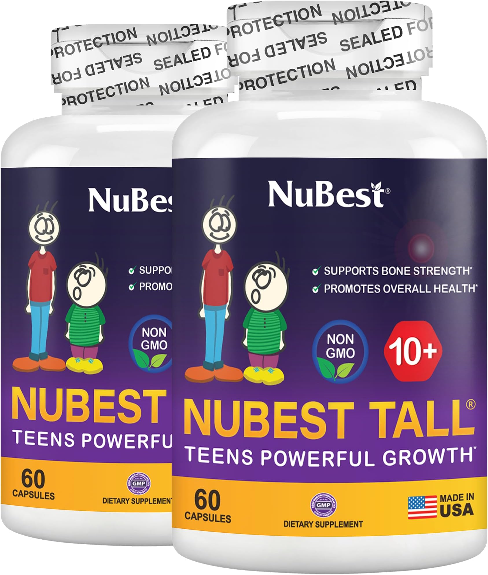 NuBest Tall 10+ - Advanced Bone Strength Formula - Supports Immunity, Healthy Development & Optimal Wellness - for Children (10+) & Teens Who Drink Milk Daily - Pack 2 | 2 Months Supply