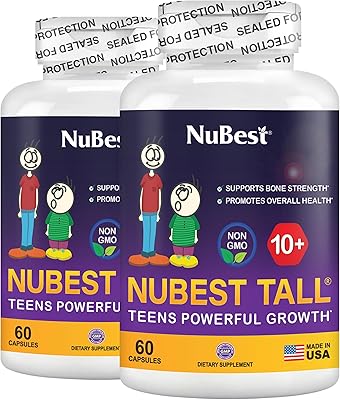 NuBest Tall 10 Advanced Bone Strength Formula - Supports Immunity, Healthy Development & Optimal Wellness - for Children 10 & Teens Who Drink Milk Daily - Pack 2 | 2 Months Supply