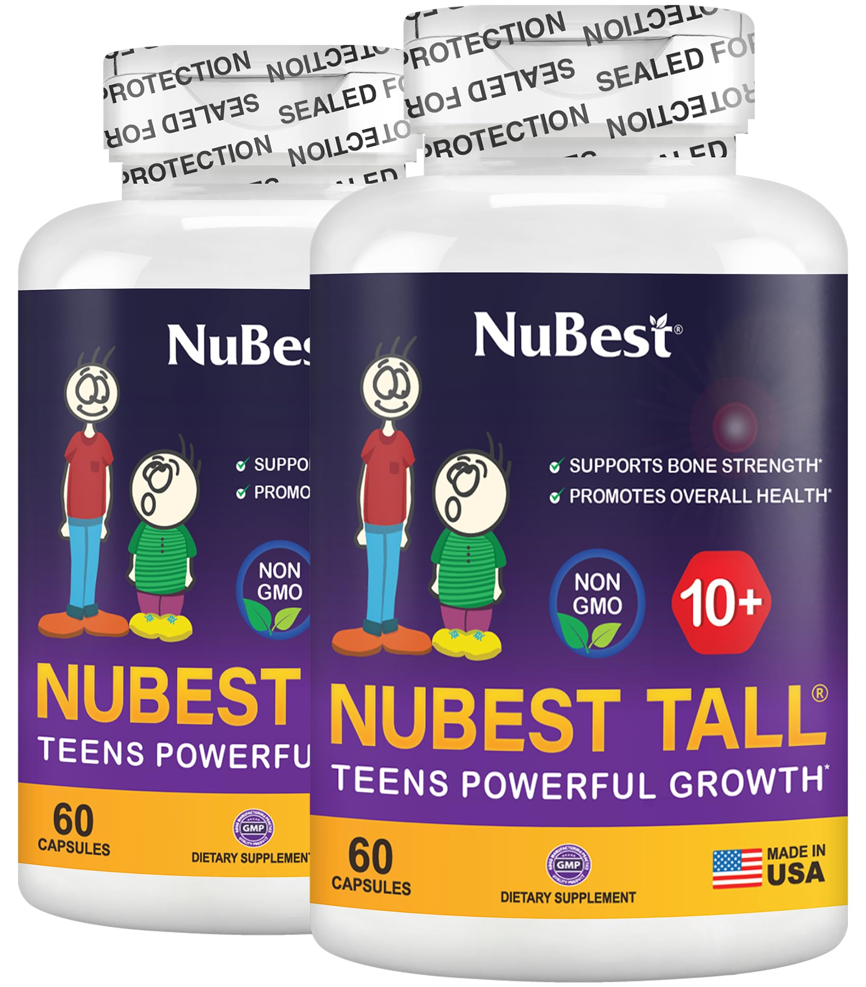 NuBestTall 10+ - Advanced Bone Strength Formula - Supports Immunity, Healthy Development & Optimal Wellness - for Children (10+) & Teens Who Drink Milk Daily - Pack 2 | 2 Months Supply