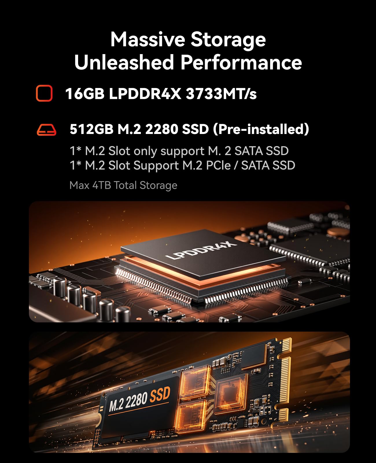 NiPoGi E3B Mini PC AMD Ryzen 7 7730U bis zu 4,5 GHz, 16GB LPDDR4 512GB SSD | AMD Radeon Graphics Mini Desktop PC für Büro, Home Office, Business, Multimedia, Reisen WiFi 6 Bluetooth 5.2 USB 3.2