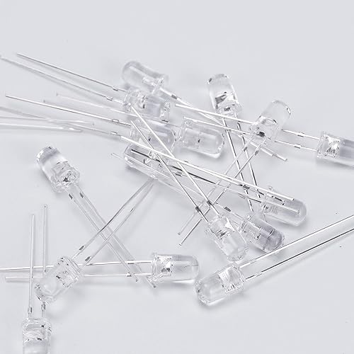 Miniatura 5 de DiCUNO 100 piezas de diodo LED de parpadeo lento multicolor RGB de 0.197 in, diodos emisores de luz cambiantes intermitentes multicolor, 2 pines