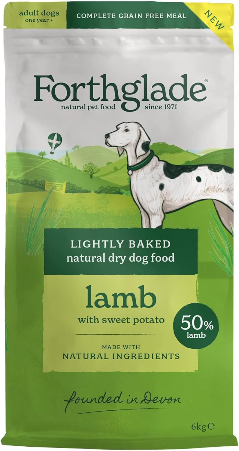 Forthglade Dry Dog Food, Lamb & Sweet Potato Lightly Baked Natural Dog Food, Grain Free Food for