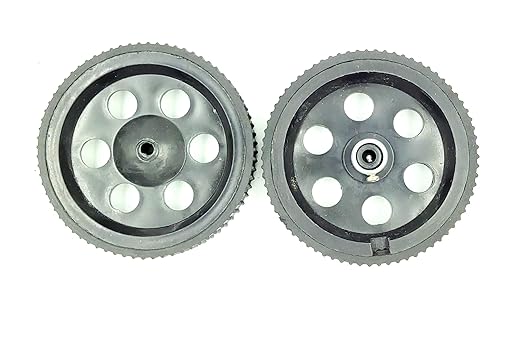 INVENTO 2pcs 95mm x 20mm Plastic Robotic Wheel Durable Rubber Black Tire Wheel with metal collet for DC Geared Motor RC Car Robot