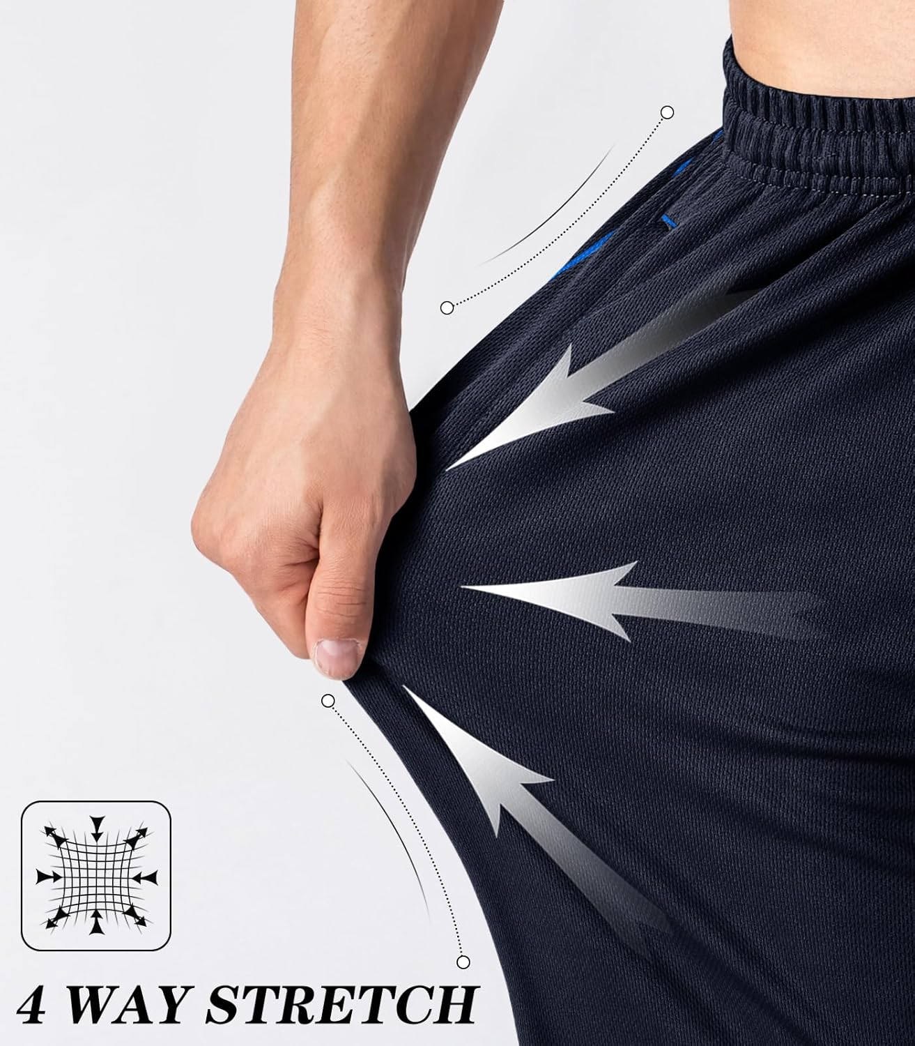 MAGNIVIT Men's Lightweight Sweatpants Loose Fit Open Bottom Mesh Athletic Pants with Zipper Pockets - Image 4