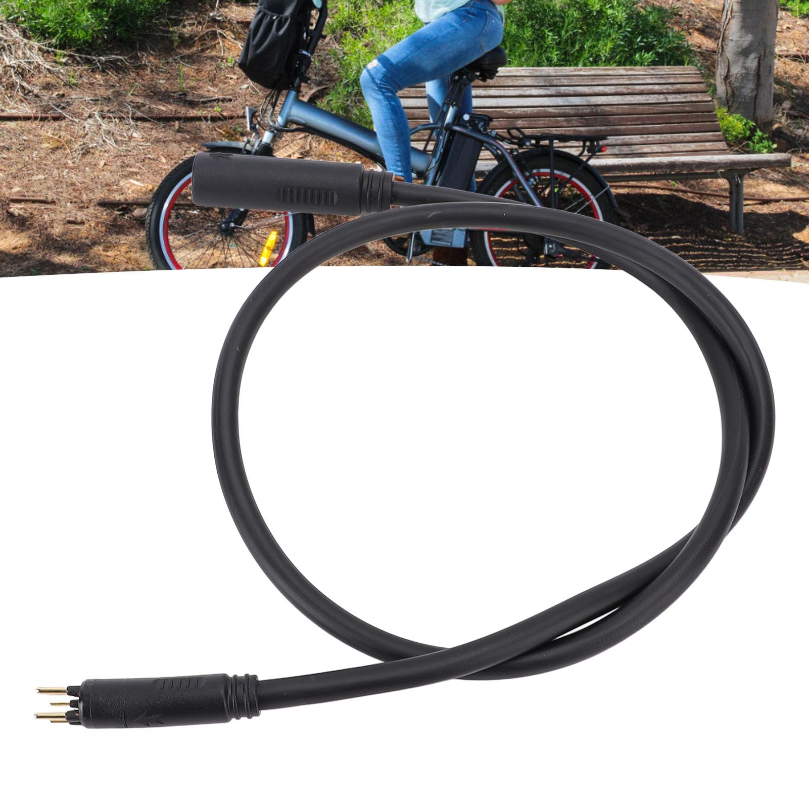 E Bike Motor Verlängerungskabel 60cm, 6 Pin Radnabenmotor Kabel mit Regenfestem ABS Stecker, Elektrofahrrad Kabel für Hinterradmotor Nabenmotor Reparatur Ersatz