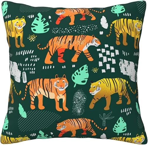 Miniatura 7 de Aimeryup Throw Pillow Covers 16x16 Inch Cartoon Tiger Decorative Pillow Covers Cushion Covers cojines decorativos para sala Pillow Cases Cute Throw