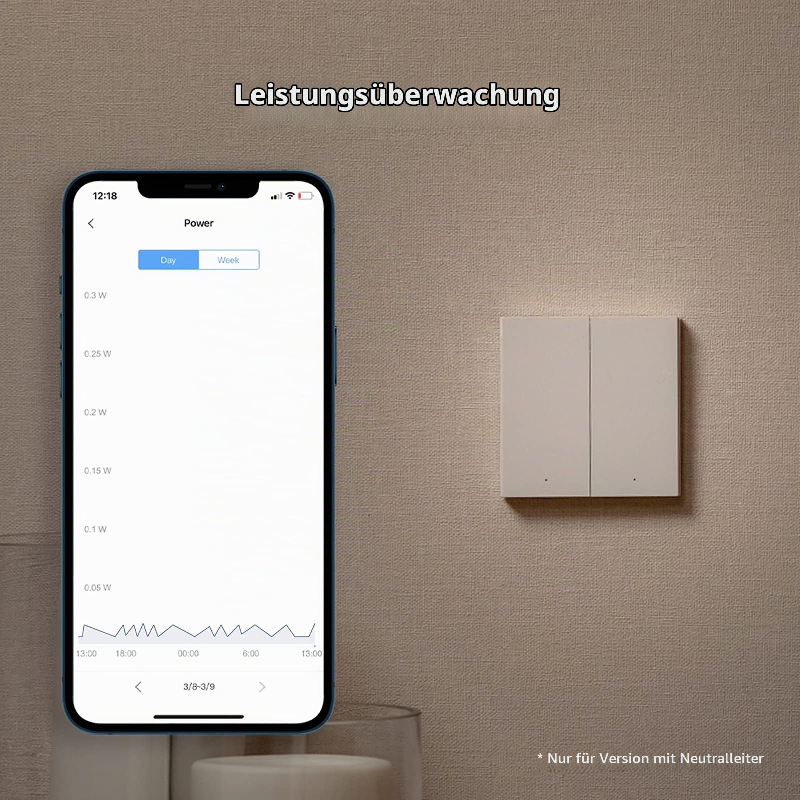 Aqara Smarter Lichtschalter H1 EU (mit Neutralleiter, Doppelwippe), Ausgestattet mit Zigbee 3.0, Aqara Hub, Fernbedienungsschalter, Kompatibel mit Alexa, HomeKit, Google Assistant, IFTTT, weiß
