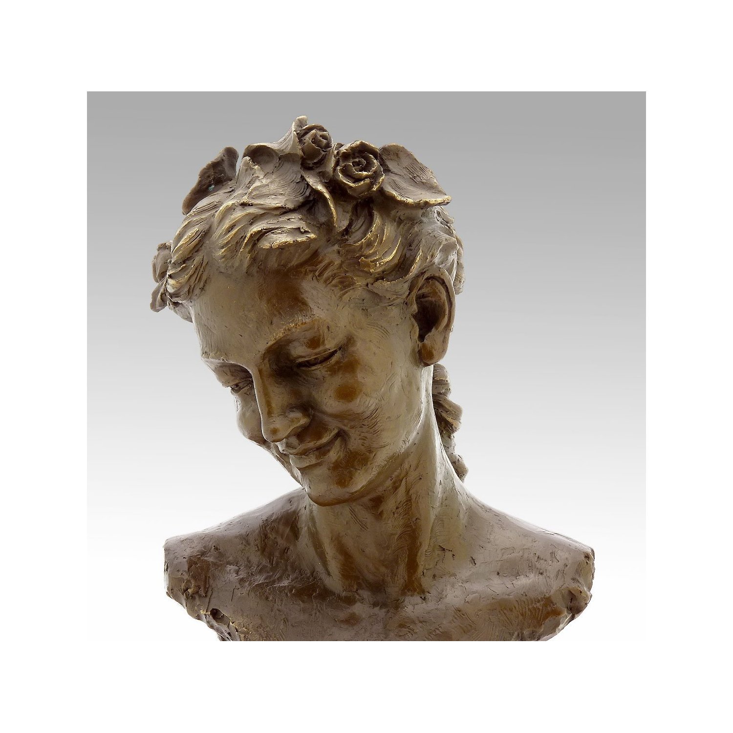 Kunst & Ambiente - Bacchante with Lowered Eyes (1872) - Jean-Baptiste Carpeaux - Skulptur - Plastik - Bronzefigur - Wohndeko - Dekoration - Deko - Frauenbüste