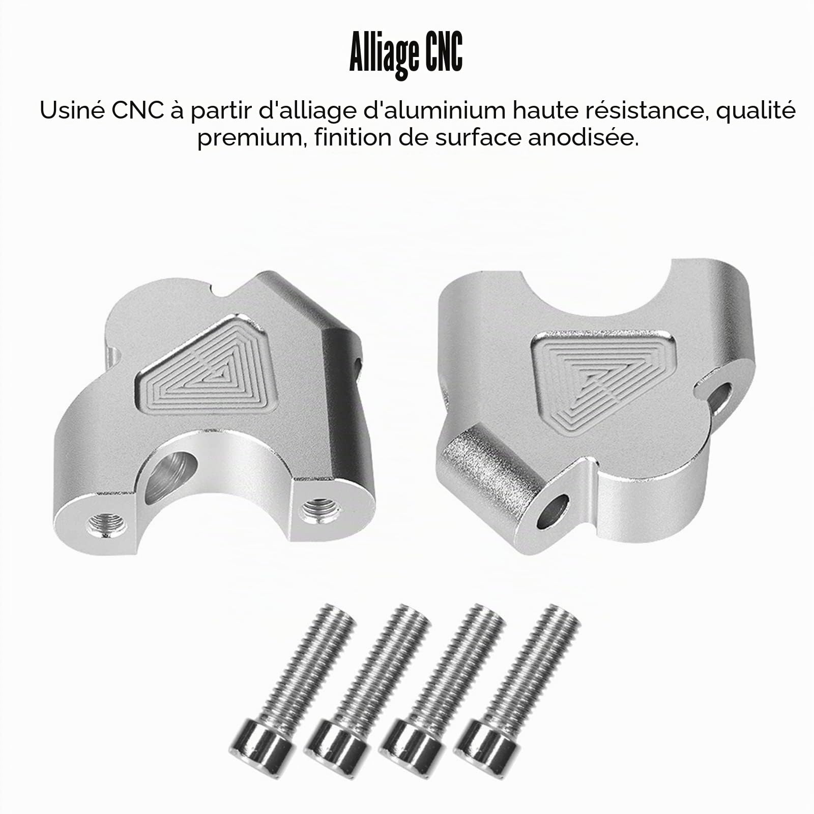Rehausseur Guidon Pour BMW R1200GS R1250GS Adventure GS 1200 1250 R1250RS R1200R Moto Riser (Couleur : C-Argent)