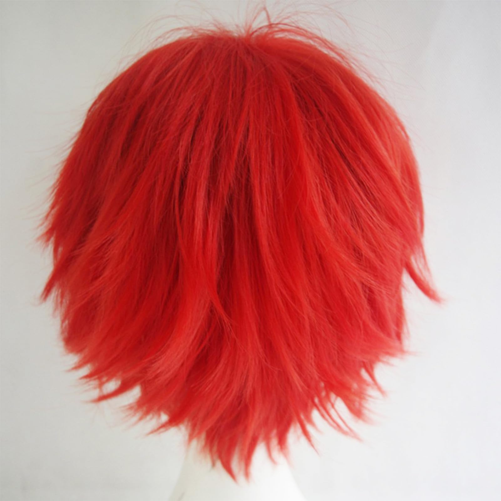 Dcbaboo Red Curly Wig - Short & Layered, 12" Natural Fluffy Straight Hair, Unisex Cosplay & Halloween Wig with Cap - Image 4