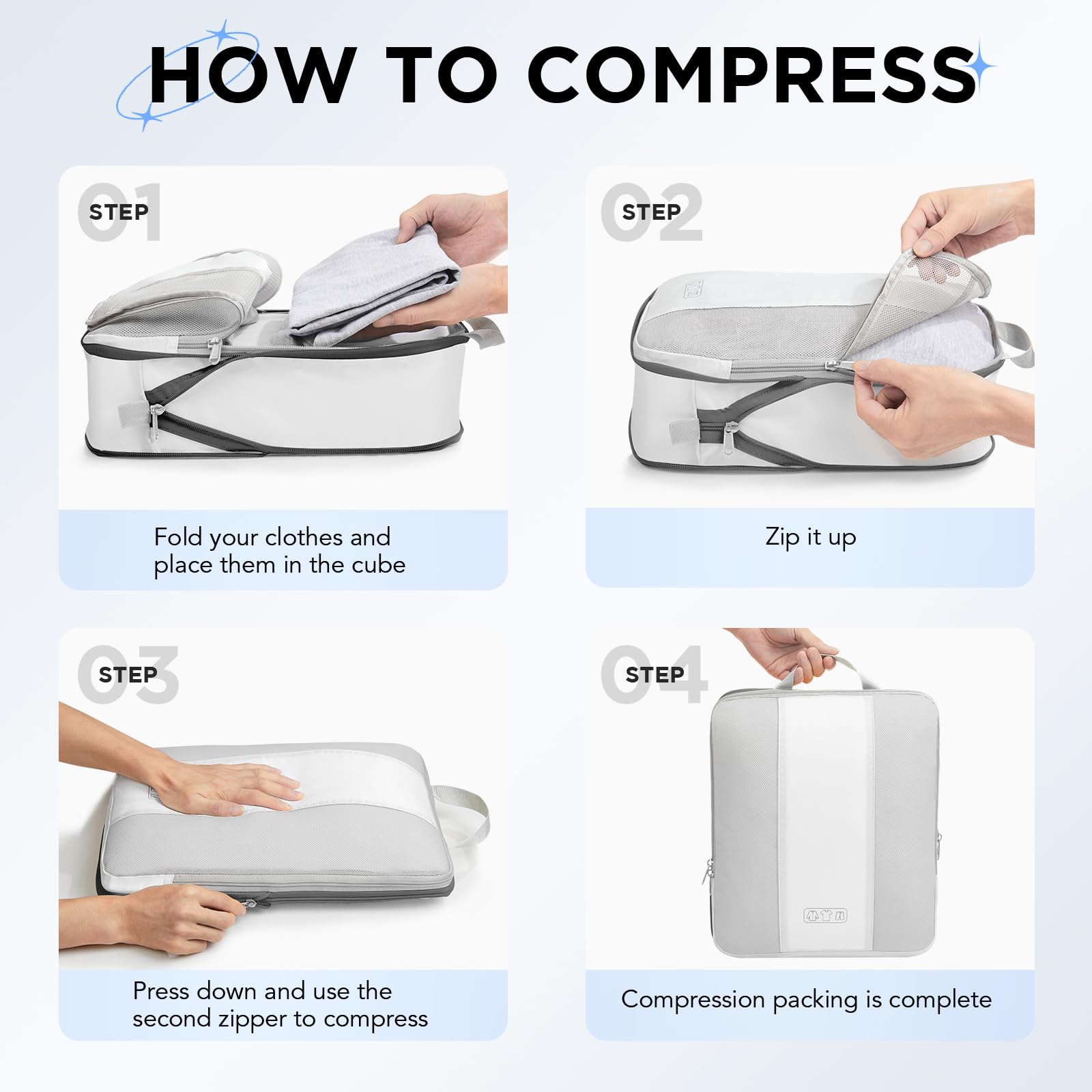 Compression Packing Cells Snapklik.com : 10 Set Compression Packing Cubes For Travel Essentials ...