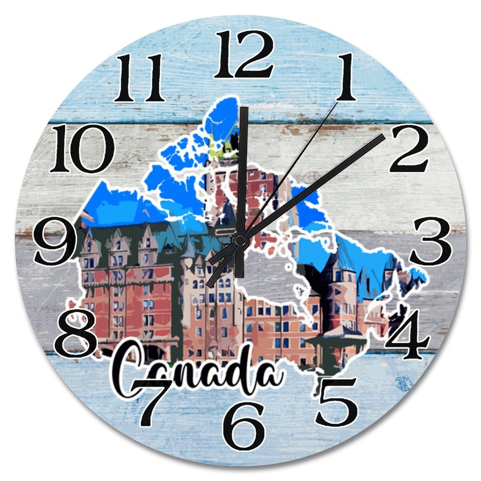 Horloge murale ronde Canada décorative 30,5 cm pour chambre