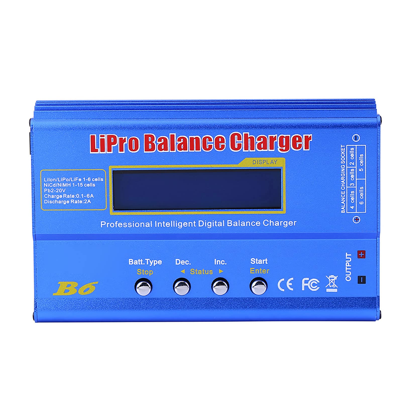 Caricabatterie Bilanciato per LiPo RC, 80W 6A Caricatore Digitale | Alloggiamento in Metallo, Prese XT60/T/, Carica/Scarica Intelligente, Rilevamento Temperatura, modalità di Stoccaggio,