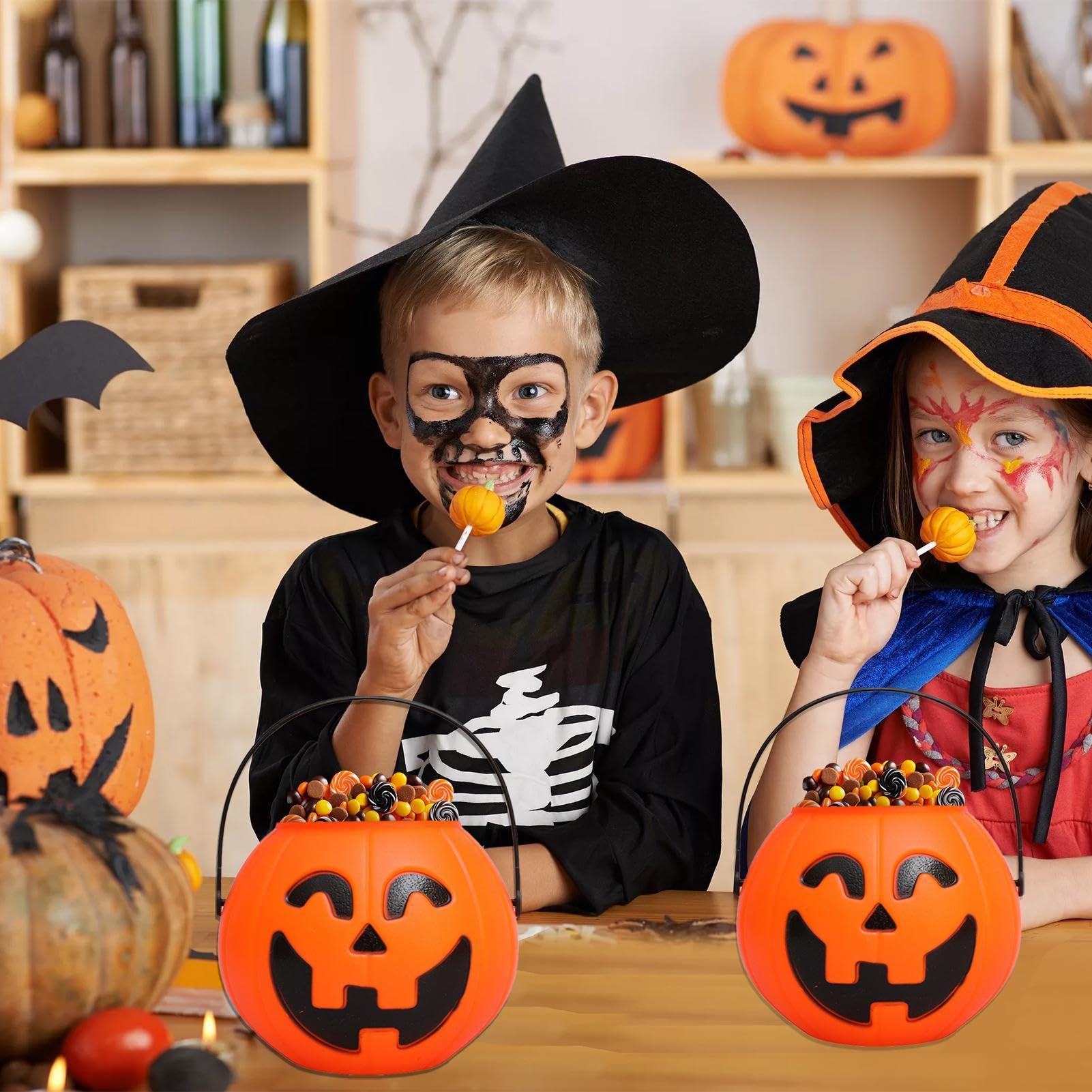 Seau à Bonbons Citrouille Halloween Portable Seau à Bonbons