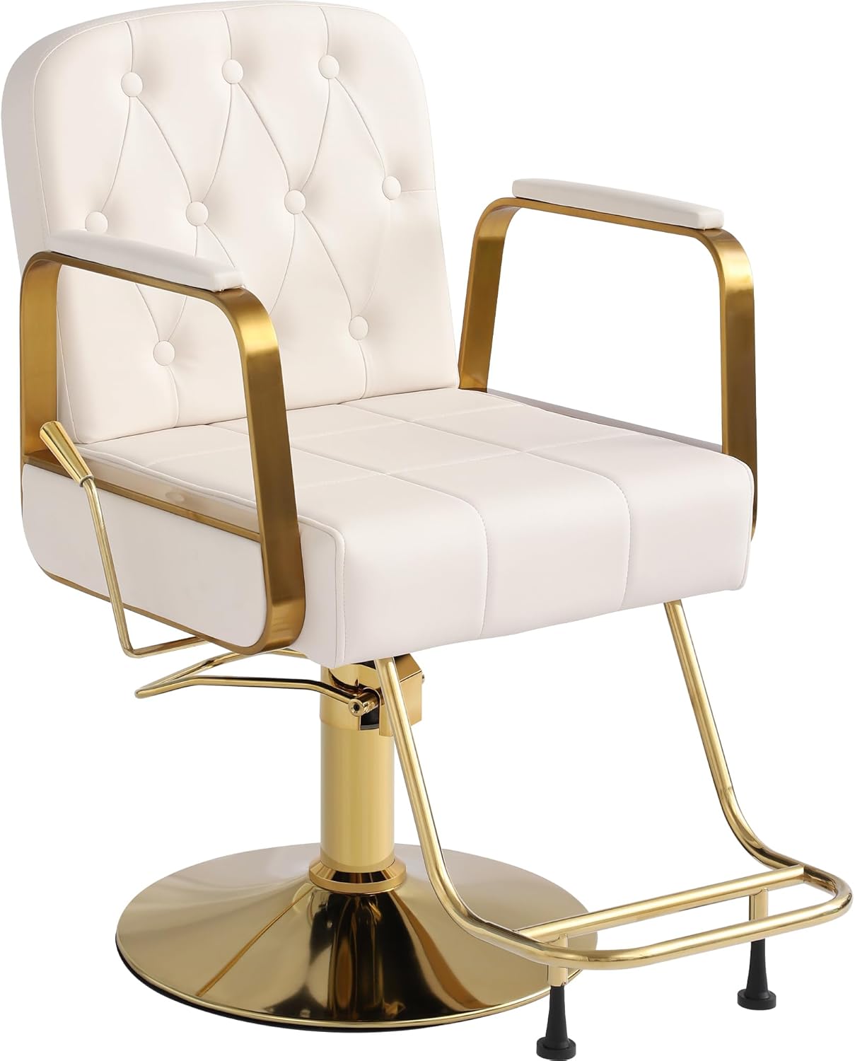 Hydraulic Salon Hair Chair, Height Adjustable Barber Chair, Reclining Barber Chairs, 360 Degree Swivel Shampoo Chair for Salon Barbershop (White)