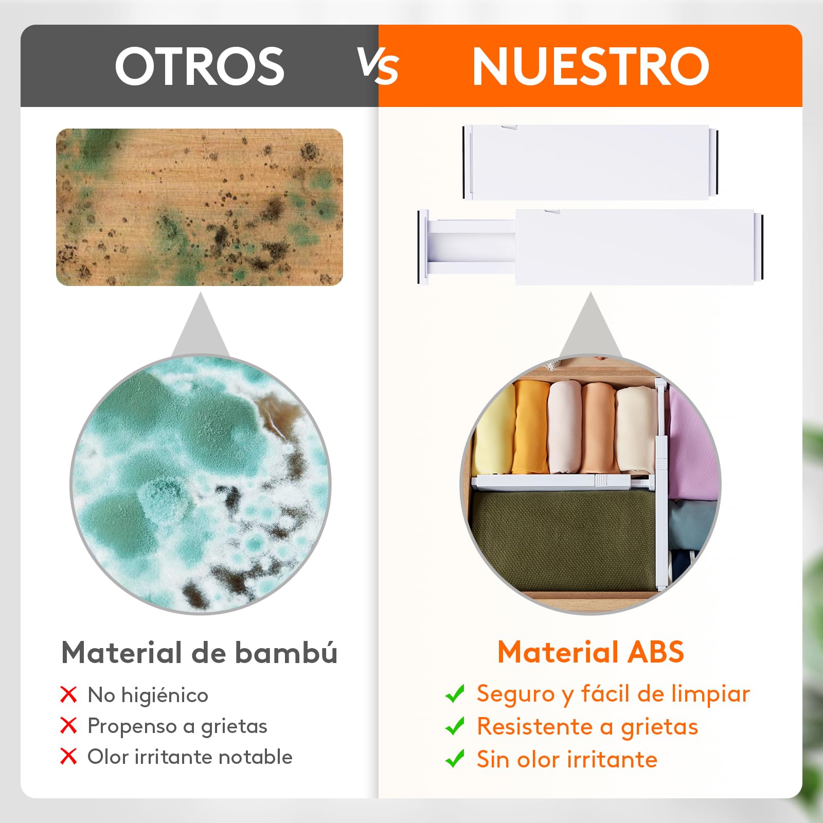 Lifewit Separadores Cajones de 10 cm Altura, Organizador Armario, 34-50 cm Ajustables Divisores para Almacenaje Ropa/Camisetas/Pantalone, Accesorios para Baño/Cocina/Oficina, Blanco, Paquete 12