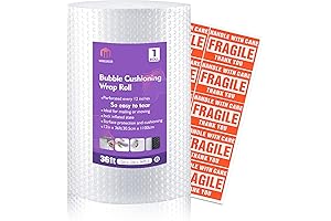 Wanguagua 12" X 36' Perforated Nylon Bubble Packing Wrap