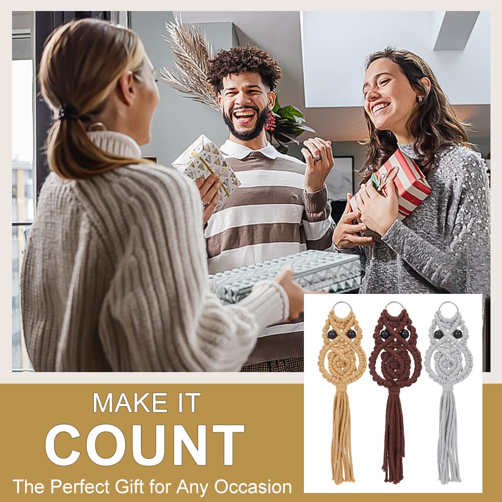 Grijze Uil Macramé Kit - Muurdecoratie Macramé Kit voor Beginners met