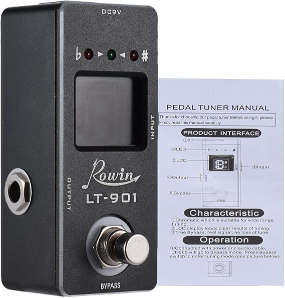 Pedal Tuner Mini Chromatic Guitar Tuner Pedal Effect True Bypass LCD Display