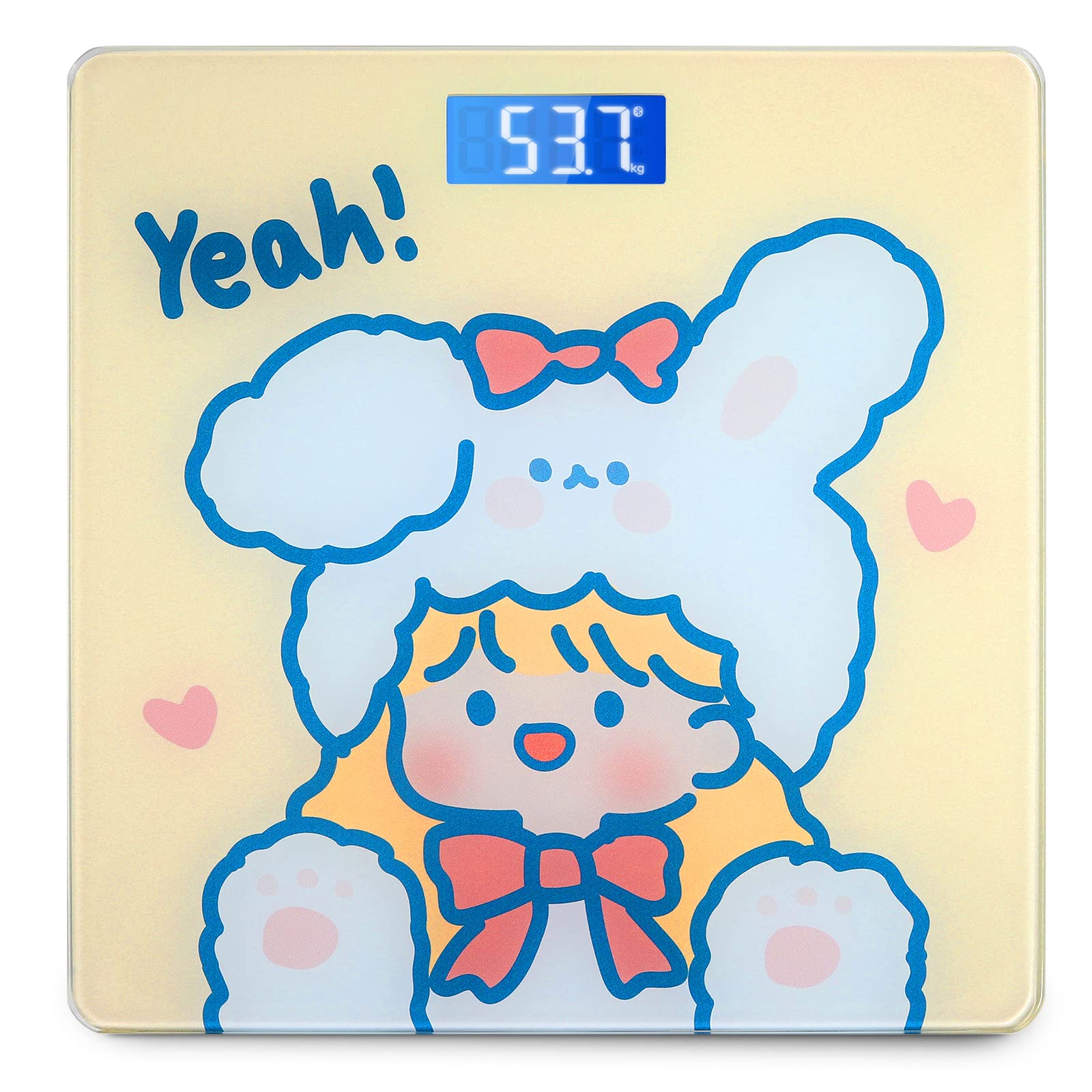 UCTHATDigital Smart BMI Digital Scale,Bluetooth Body Weight Bathroom Scale with iOS, Android APP,Wireless Body Composition Monitor Analyzer for Tracking Health(Yellow)