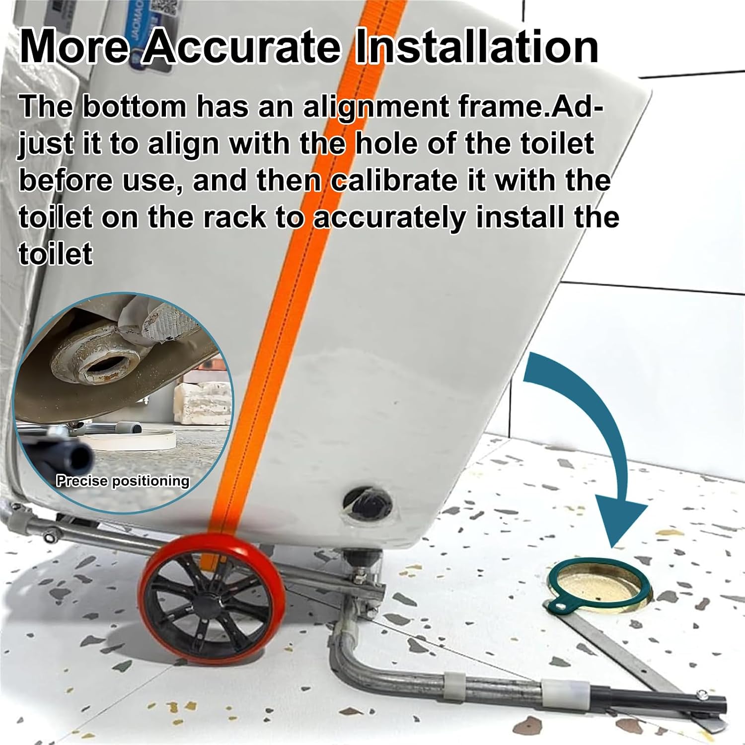 Toilet Cart Jack with Wheels, Toilet Removal Lift Tool Dolly Easy Alignment of Seals Toilet Lift Tool Portable Installation Jack for Moving locating Installing Toilets