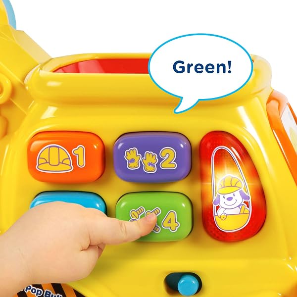 VTech Pop-a-Balls Push and Pop Bulldozer, Yellow - 4