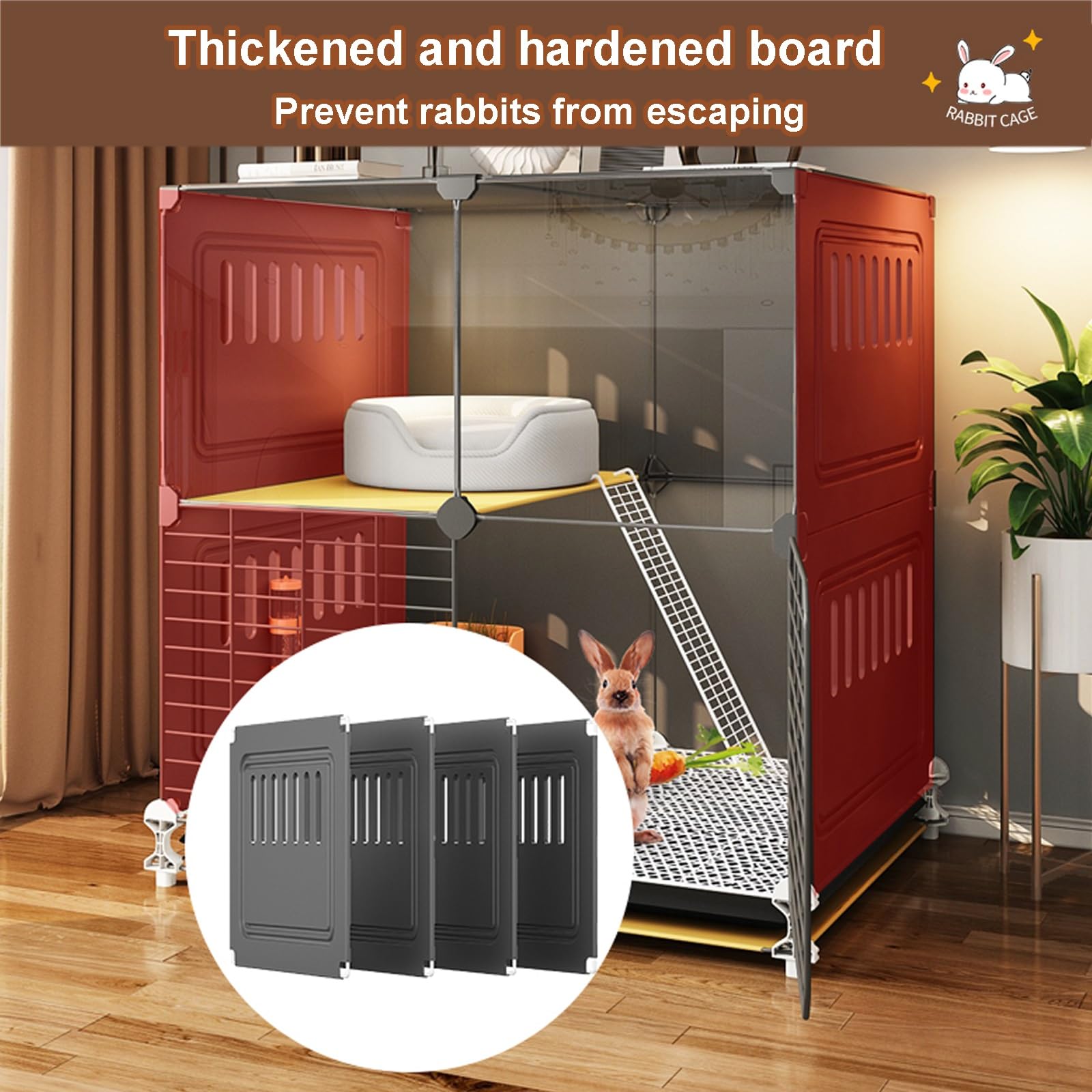 Cage D'Intérieur pour Lapins à 2 Couches avec 2 Plateaux Coulissants Profonds et Protection Contre L'Urine, Cage pour Cochons D'Inde, Maison pour Petits Animaux pour Lapin, Furet, Chinchilla