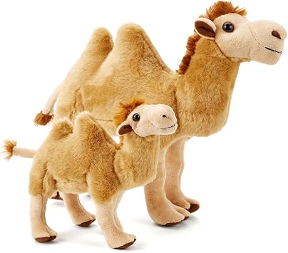 Zappi Co 100% Recycled Bactrian Camel Plush Twin Set Medium+Small Soft Cuddly Eco Friendly Collection for Newborn