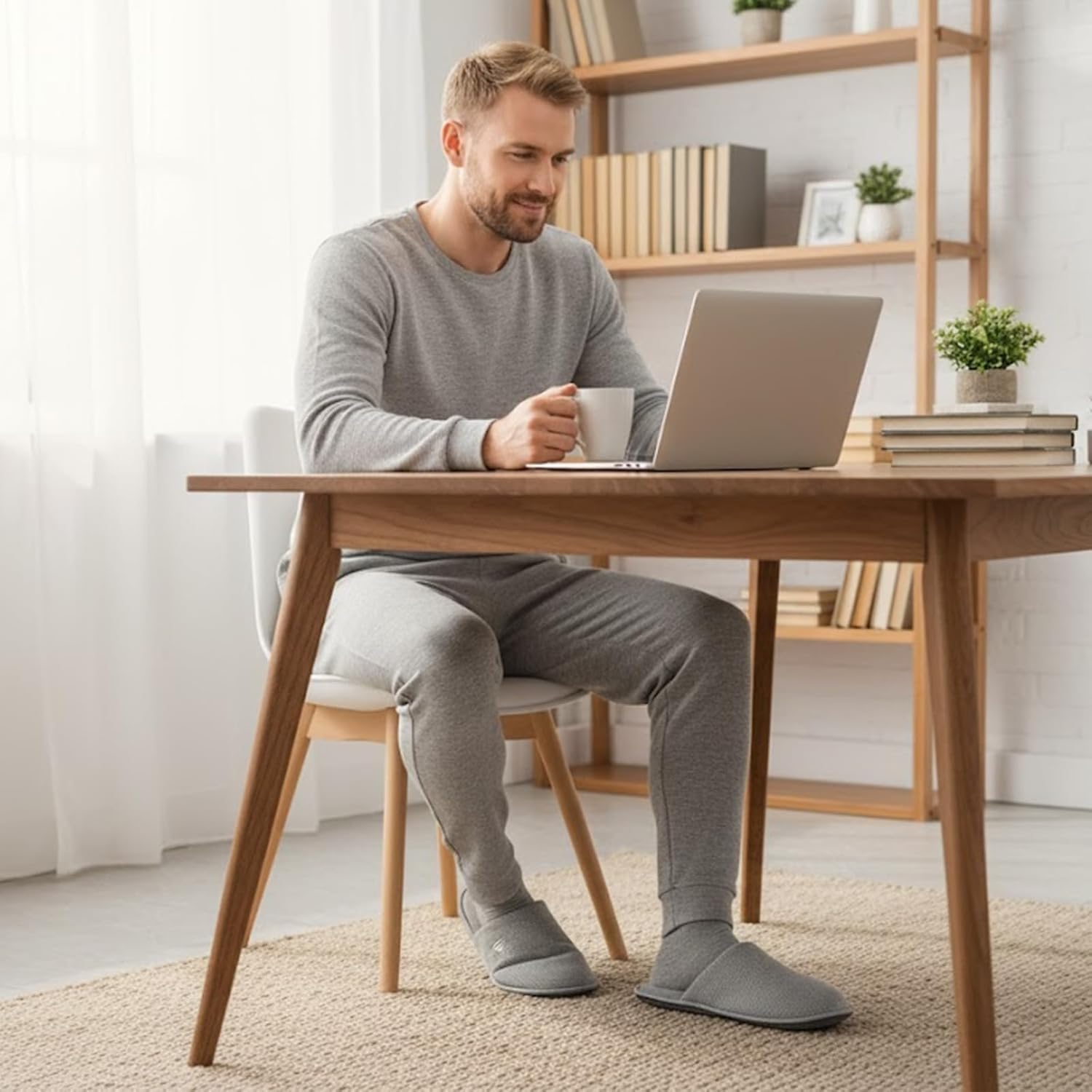 Mens Memory Foam Slippers Lightweight House Shoes for Indoor Outdoor Travel - Image 3