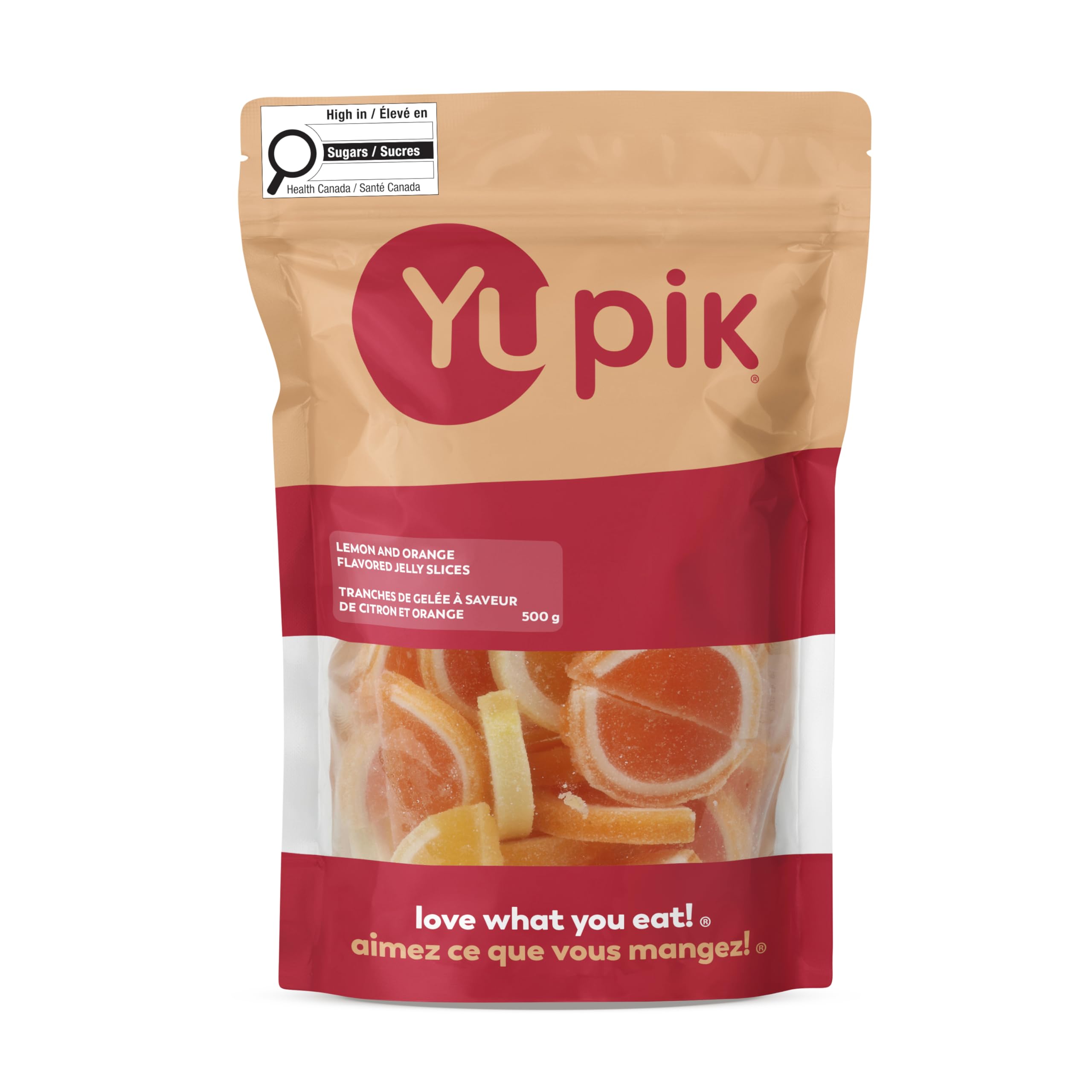 Yupik Lemon & Orange Flavored Jelly Slices Candy 500gr, Soft Jelly