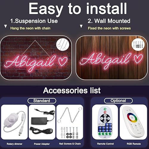 Miniatura 6 de Letrero de neón personalizado, luces de neón con nombre iluminado personalizado para bodas, fiestas de cumpleaños, letreros LED personalizables