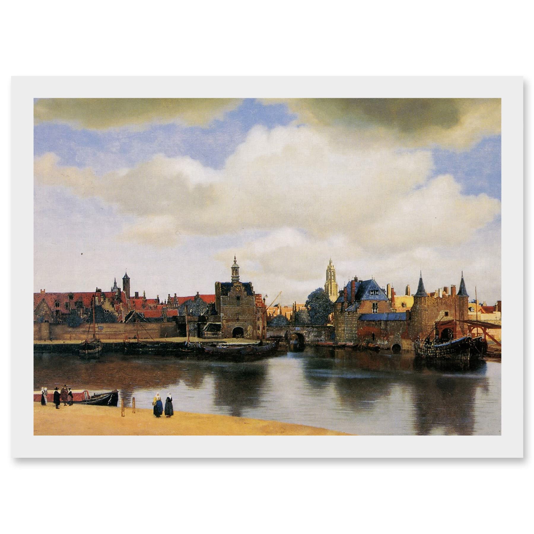Artery8 Johannes Vermeer View Of Delft Baroque Cityscape Painting A4 Artwork Framed Wall Art Print