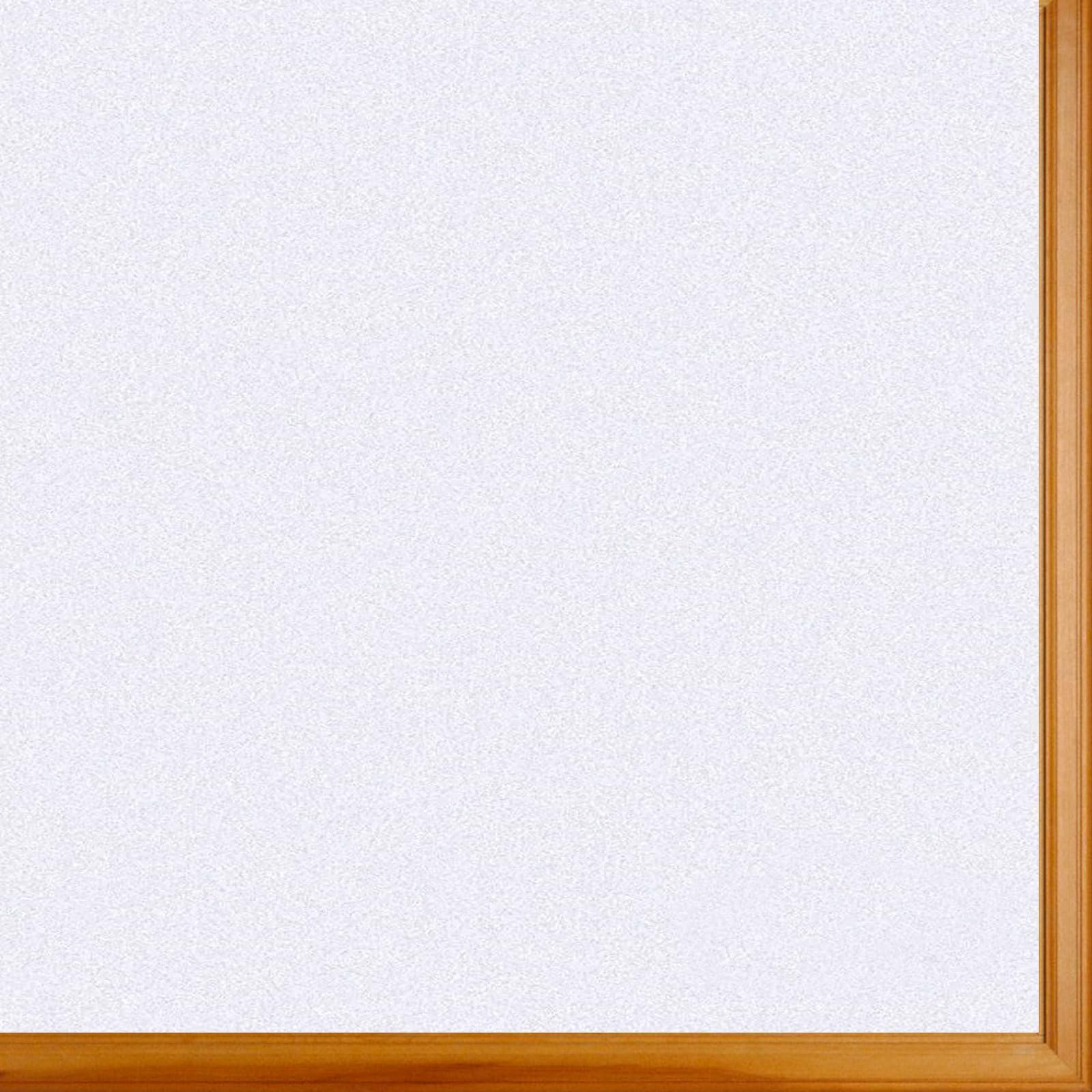 Film de Fenêtre Verre Dépoli 90 x 580 cm Auto-Adhésif, Anti UV, Film Décoratif, Opaque Anti Regard Fenetre pour Bureau Maison Salle de Bain, Blanc Mat