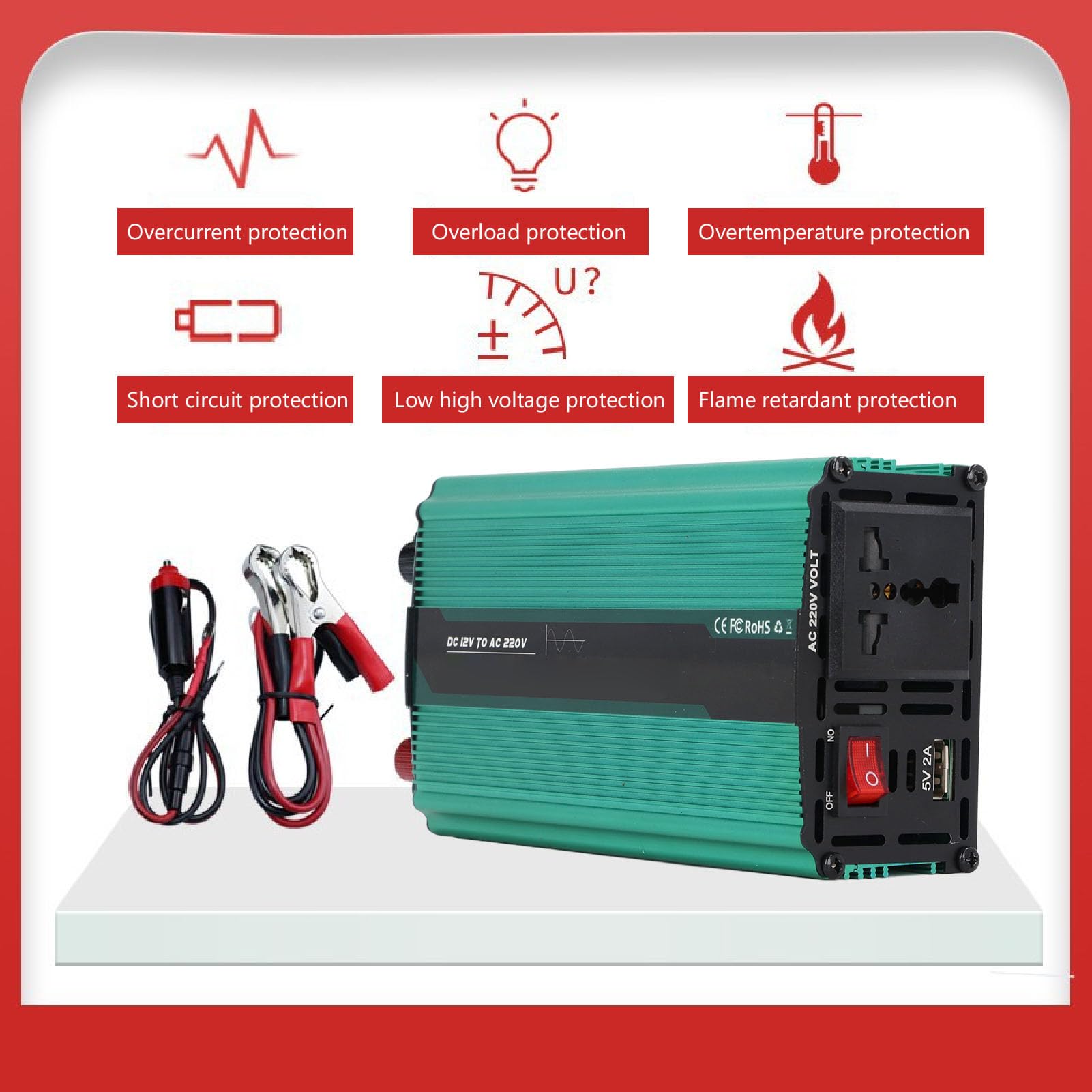 Walfront Przetwornica Napięcia Zmodyfikowany Sinus 12V na 220V, Wydajny